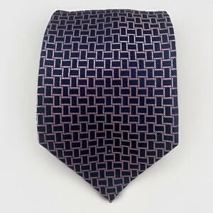 3for$30 Michael Kors Silk Embroidered Men’s Tie Blue‎ Pink Checkered Designer
